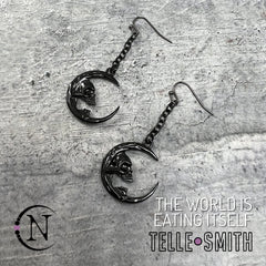 Black ~ The World is Eating Itself NTIO Earrings by Telle Smith