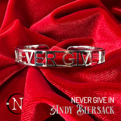 Lyric Bangle Cuff Bracelet ~ Never Give In by Andy Biersack