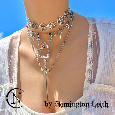 Remington Leith Silver 4 Piece NTIO Necklace/Choker Stack