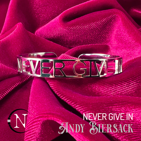 Lyric Bangle Cuff Bracelet ~ Never Give In by Andy Biersack