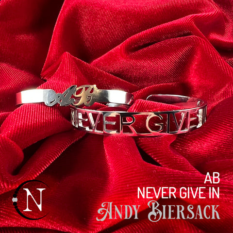 Artist Cuff & Lyric Bangle Bundle ~ Never Give In by Andy Biersack - PRE-ORDER