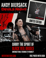 Choker/Necklace ~ HAND ENGRAVED Devils Night by Andy Biersack ~ LIMITED EDITION + FREE PHOTO