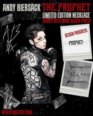 PRE-ORDER Necklace ~ Prophet Nameplate by Andy Biersack + HAND SIGNED PHOTO