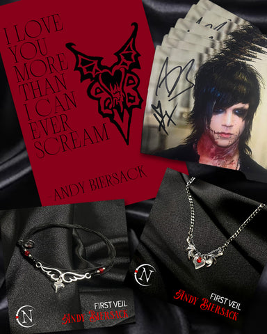 4 Piece First Veil Bundle by Andy Biersack + HAND SIGNED PHOTO