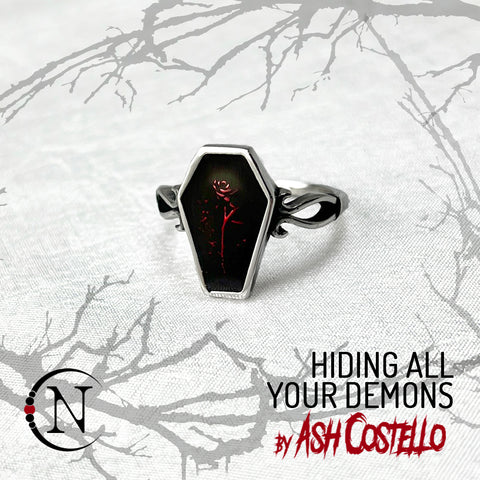 Hiding All Your Demons Ring by Ash Costello