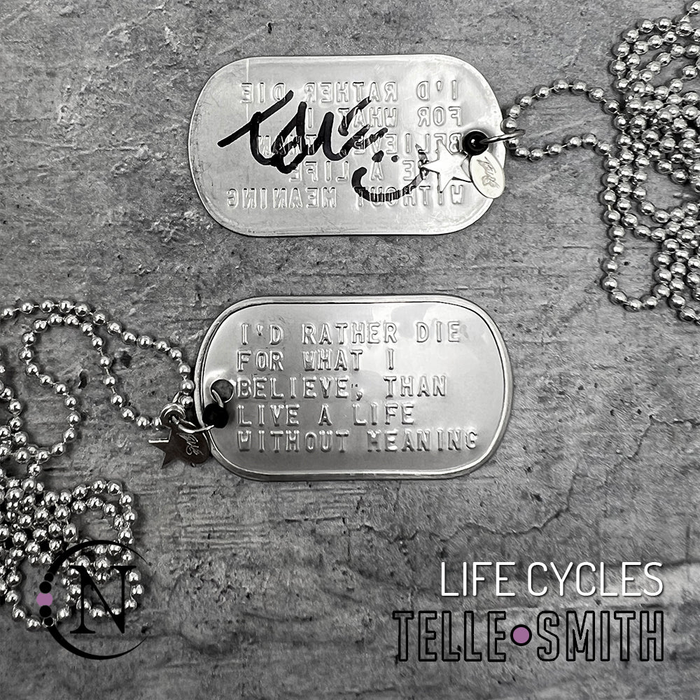 Custom Hand Signed Lyric Tag ~ Life Cycles by Telle Smith ~ Limited 50