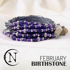 February Amethyst NTIO Birthstone Bracelet