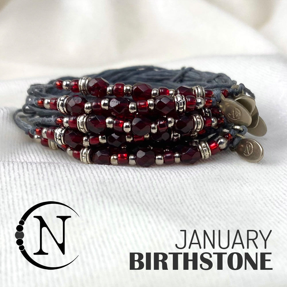 January Garnet NTIO Birthstone Bracelet