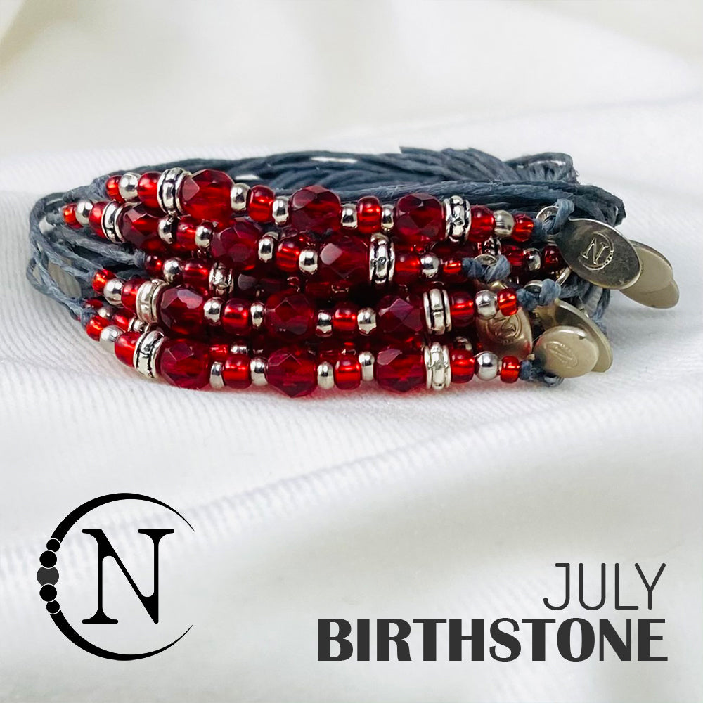 July Ruby NTIO Birthstone Bracelet