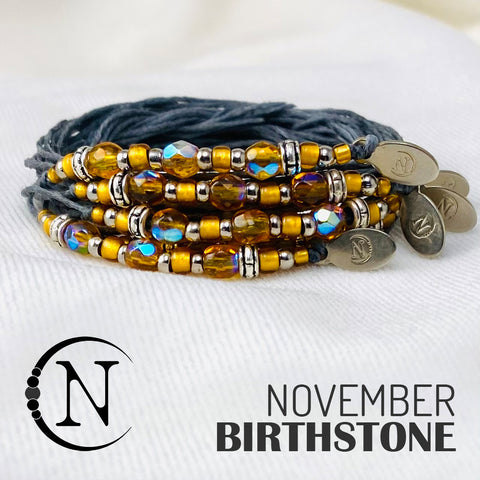 November Topaz NTIO Birthstone Bracelet