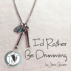 Necklace I'd Rather Be Drumming by Jess Bowen